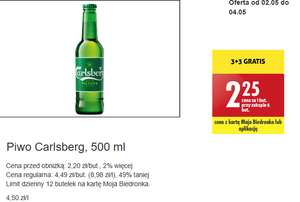 Piwo Carlsberg pilsner butelka 0,5L 3+3 gratis @Biedronka