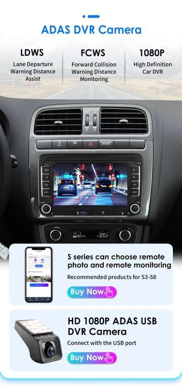 Radio samochodowe multimedia z systemem Android 12 dla VW POLO/GOLF/PASSAT US $63.07 i inne, dużo modeli
