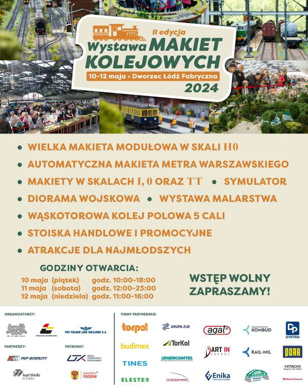 bezpłatna Wystawa Makiet Kolejowych 2024 na dworcu Łódź Fabryczna