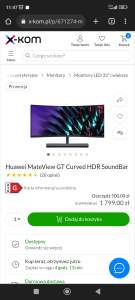 Monitor Huawei MateView GT 34" Curved SoundBar 165Hz 1440p
