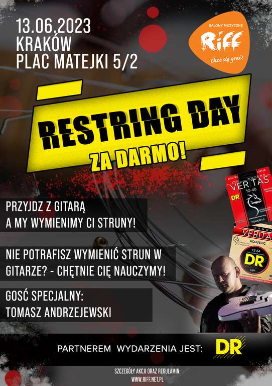 Restring Day Kraków - Wymień struny w gitarze za darmo!