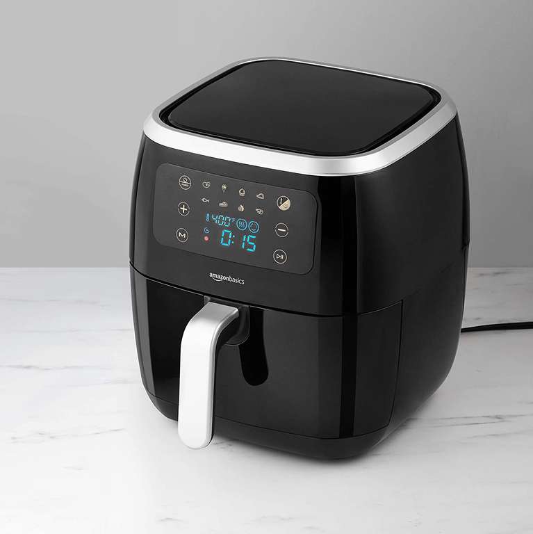 Amazon Basics 6-litrowa frytkownica z cyfrowym ekranem dotykowym i 8 ustawieniami gotowania