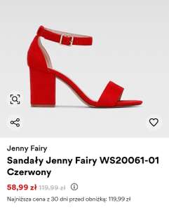 Czerwone sandały damskie Jenny Fairy- możliwe 47,19