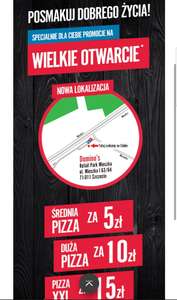 Domino‘s Pizza, Szczecin ul. Mieszka I 63-64 . Średnia za 5zł, duża za 10zł, xxl za 15zł. Tylko odbiór osobisty.