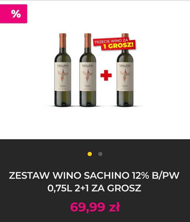 Zestaw Wino Sachino B/PW 0,75 l 2+1 za grosz