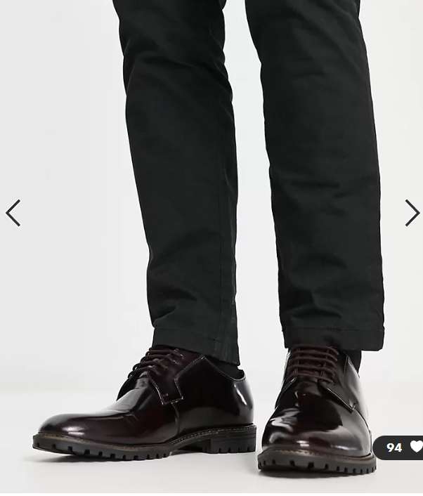 Skórzane buty męskie Ben Sherman w bordowym kolorze - r. 40 - 46 @ASOS