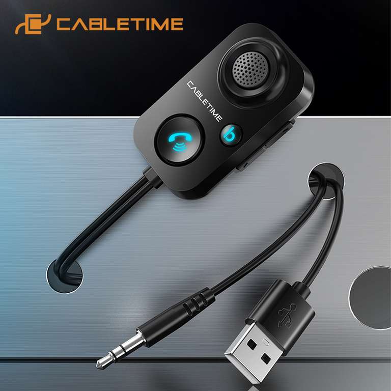 Adapter zestawu głośnomówiącego Bluetooth CABLETIME 5.1 AUX Audio 3.5mm