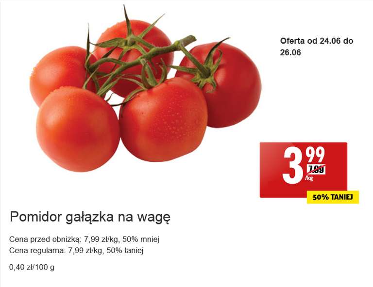 Pomidory na gałązce kg @Biedronka