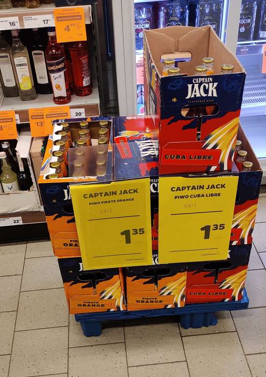 Captain Jack Orange lub Cuba Libre w butelce 0,4L. NETTO