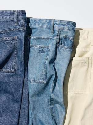 Uniqlo Baggy Jeans / bawełniane spodnie jeansowe w 3 kolorac...