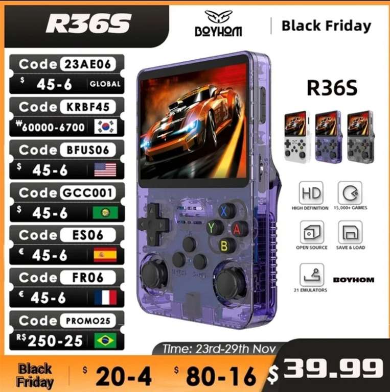 Retro konsola R36S | Aliexpress | 36,19$ ~143,13 zł