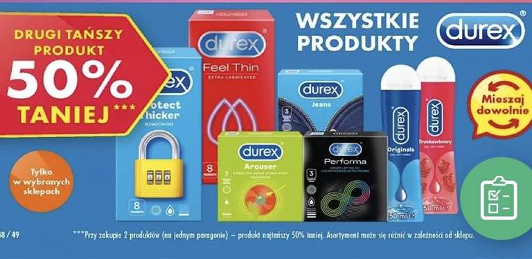 Biedronka -50% na drugi tańszy produkt Durex