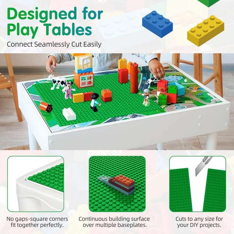 HOTUT płytka konstrukcyjna | 25,5x25,5 cm | 8 sztuk (5,63 zł za sztukę) | kompatybilna z LEGO | darmowa dostawa z Amazon Prime