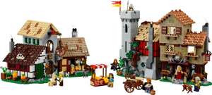 LEGO Icons 10332 Średniowieczny plac miejski | LEGO Ideas 21347 Czerwona londyńska budka telefoniczna