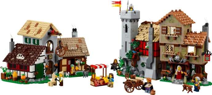 LEGO Icons 10332 Średniowieczny plac miejski | LEGO Ideas 21347 Czerwona londyńska budka telefoniczna