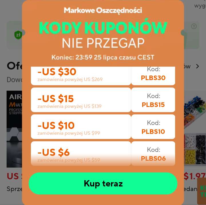 Zniki do 30$ na produkty z EU do 25 lipca at AliExpress | Pepper.pl