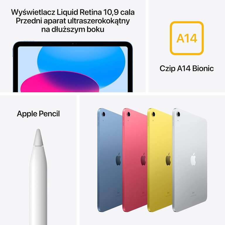 Tablet Apple 2022 iPad 10,9 cala (Wi-Fi, 64 GB) 10. generacji