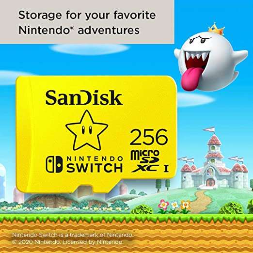 Sandisk, SDSQXAO-256G-GNCZN Karta Pamięci do Nintendo Switch, 256 GB, Żółty
