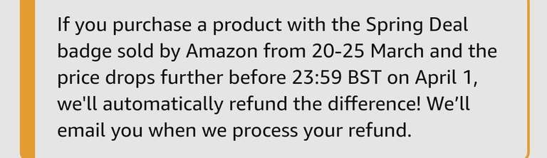 Amazon - zwrot różnicy w przypadku spadku ceny do 1 kwietnia produktu zakupionego podczas Wiosennych okazji