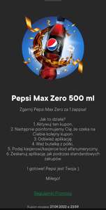 Pepsi max zero 500 ml za 1 żapasa - Żabka