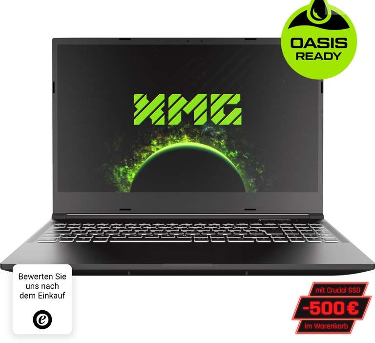 Laptop XMG 15,6", ryzen 7 6800h, rtx 3060 (140w), 500gb ssd, 16gb ram, 144hz (ręczna konfiguracja)