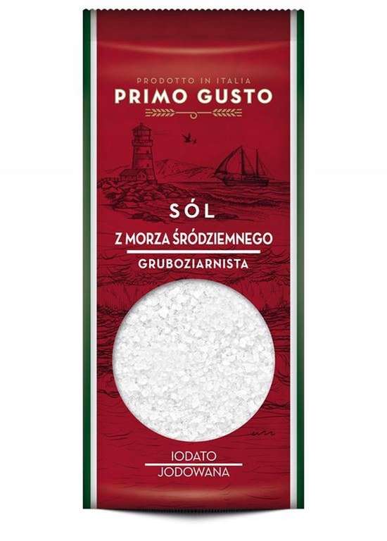 Sól morska jodowana Primo Gusto, gruboziarnista lub drobnoziarnista, 1kg