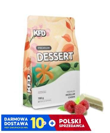 Białko KFD Premium Dessert 700 g Biała Czekolada-Malina + kupon sprzedawcy na 10zł za wydane 60zł