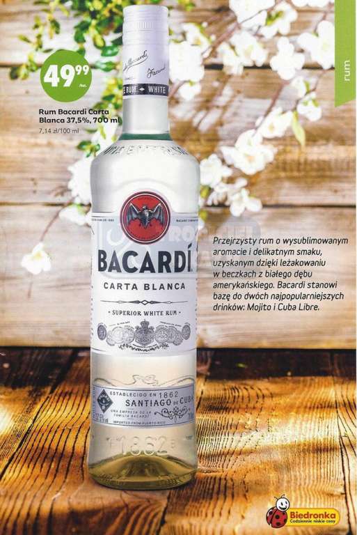 Rum bacardi 0.7 Biedronka