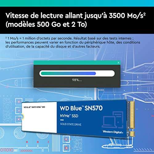 Dysk SSD WD_BLUE SN570 1TB M.2 2280 PCIe Gen3 NVMe prędkość odczytu do 3500 MB/s (AWH)