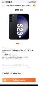 Smartfon Samsung galaxy s23+ 256GB możliwe 4050 cashback samsung