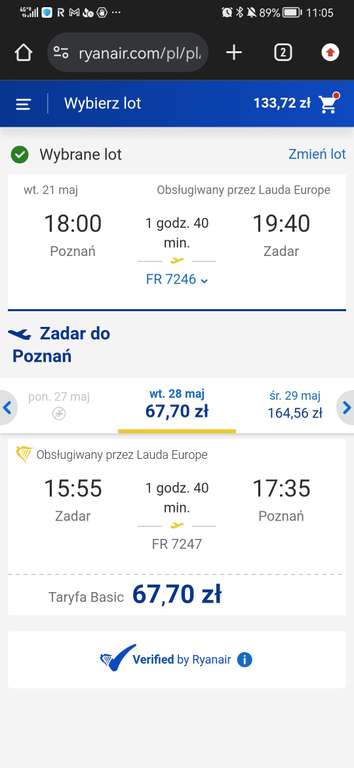 Tanie loty do Zadaru w Maju z Poznania