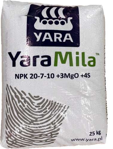 Yara Mila NPK 20-7-10 25kg - Granulowany (Prill) nawóz wieloskładnikowy