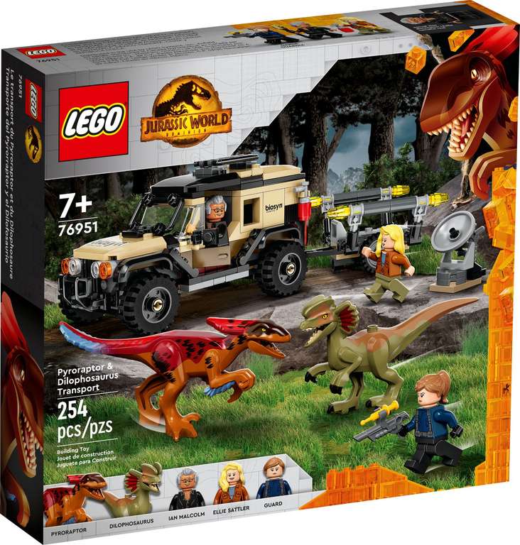 LEGO Jurassic World Transport pyroraptora i dilofozaura 76951 Media Expert
