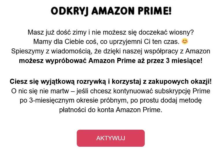 Amazon Prime - 3 miesiące gratis (klienci UPC )