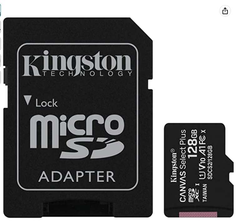 Karta Pamięci MicroSD Kingston Canvas Select Plus SDCS2 128 GB UHS-I, A1, zap/odczyt 25/70 MB/s, dożywotnia gwarancja, darmowa dostawa Prime