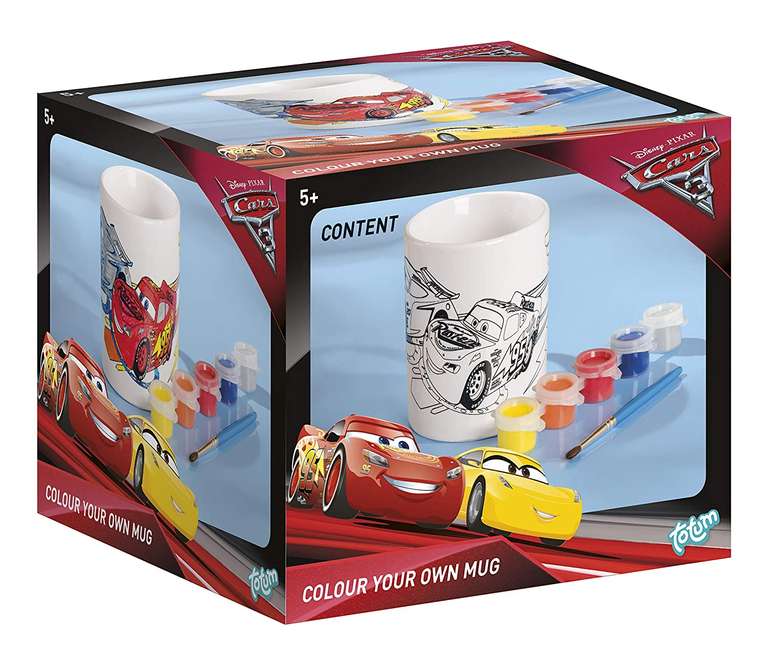 Cars / Auta - zestaw kubek do kolorowania + farbki - Disney Pixar