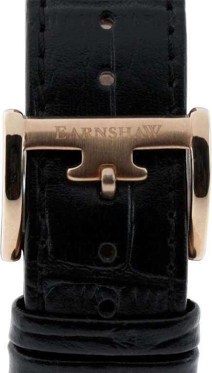 Męski automatyczny zegarek Thomas Earnshaw Longitude z czarnym wyświetlaczem analogowym i czarnym skórzanym paskiem, ES-8006-07