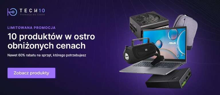 Dobra promocja na Techlord.pl, np. Laptop ASUS X515EA i3-1115G4/8GB/512GB/W11S za 1499 zł, powerbank Green Cell 20000 mAh, PD 18W za 99 zł