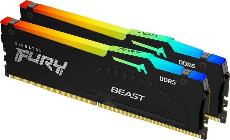 Pamięć RAM Kingston Fury Beast RGB, DDR5, 16 GB, 5600MHz, CL40 (KF556C40BBAK2-16) @ Morele