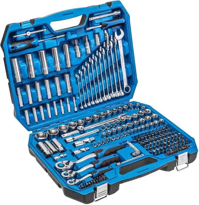 Zestaw narzędzi/kluczy nasadowych Hoegert Technik HT1R444 (222 elementy, walizka) @ Allegro