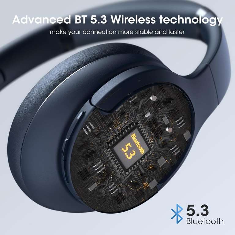 DOQAUS Słuchawki nauszne Bluetooth, 90 godzin odtwarzania, 3 kolory do wyboru