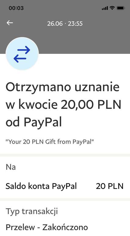 Darmowe 20 pln od PayPal