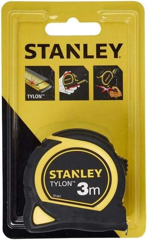 Stanley 1-30-687 Tylon | Miara Zwijana, Czarny/Żółty, 3 m, 1 Sztuka