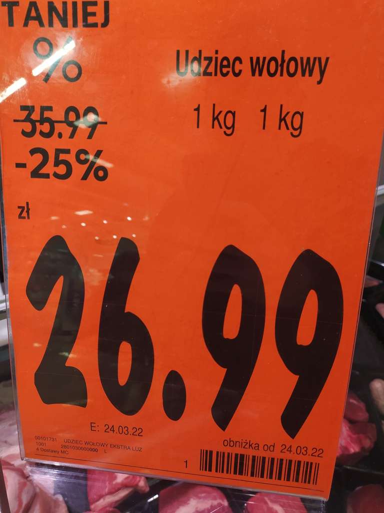 Udziec wołowy 26,99 zł za kilo Kaufland