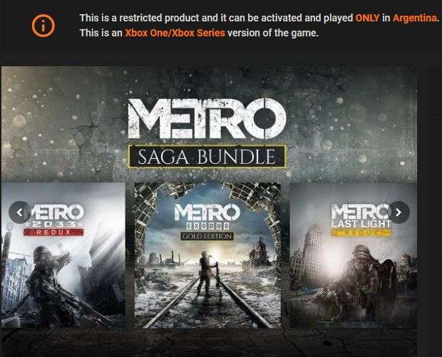 Metro Saga - Bundle ARG Xbox