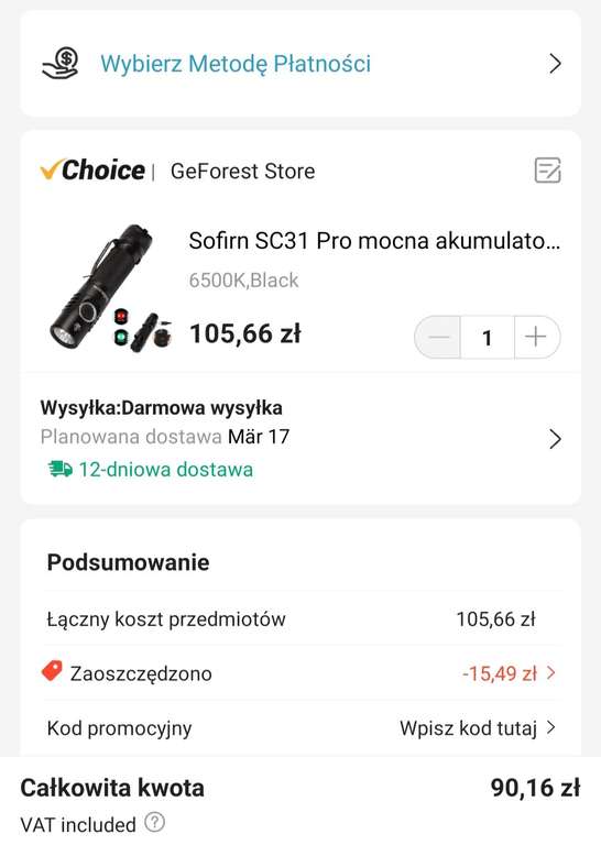 Latarka Sofirn SC31 PRO - 19,35$