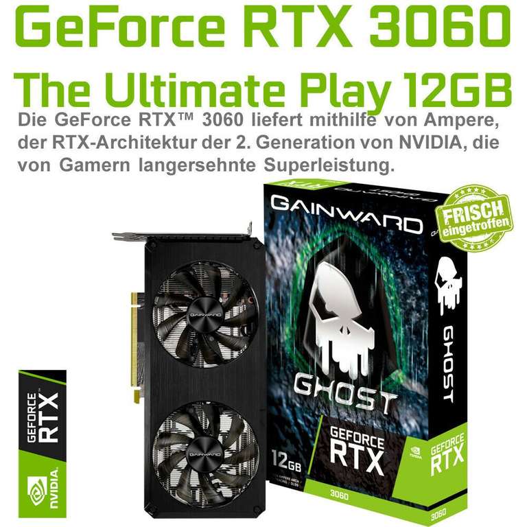 Karta graficzna Gainward GeForce RTX 3060 12GB Ghost DUAL 445 euro