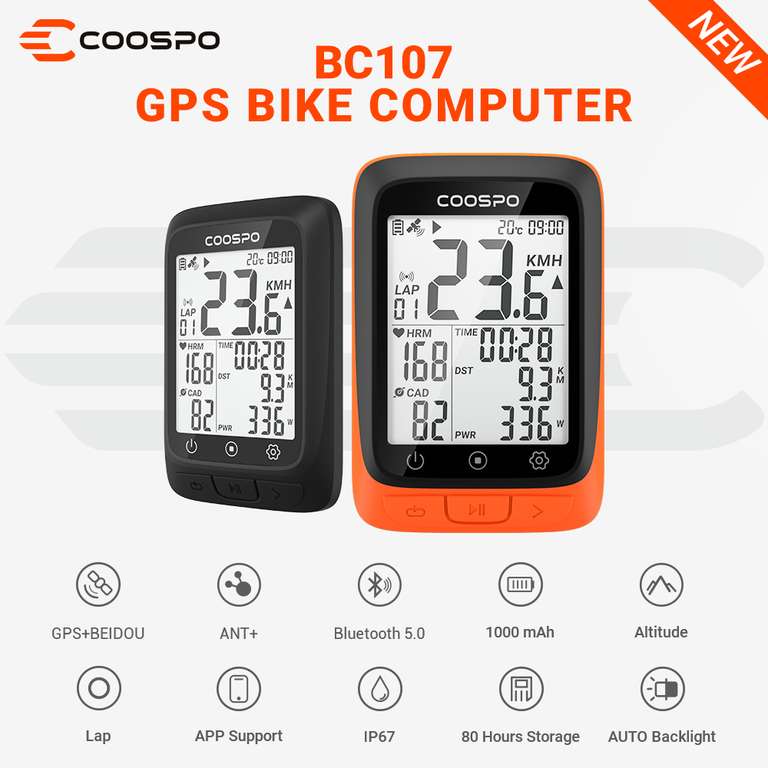 Coospo BC107 komputer rowerowy \ Licznik rowerowy z czujnikiem prędkości w cenie
