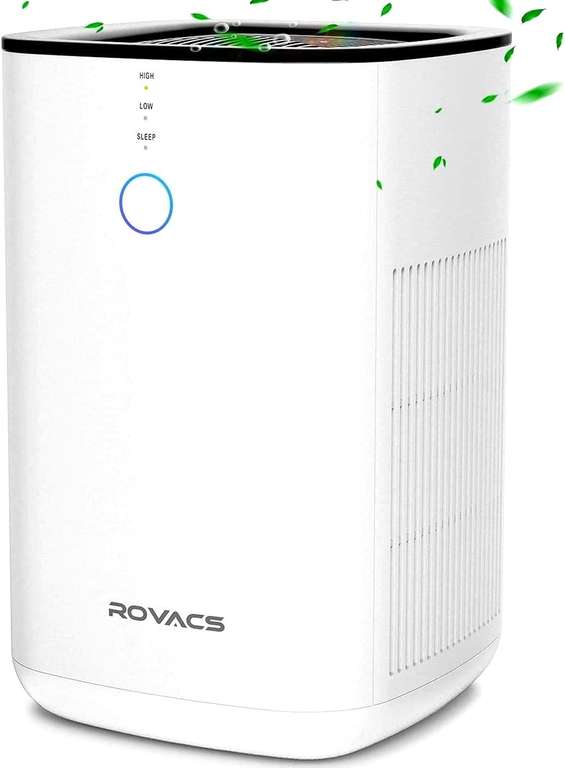 Oczyszczacz powietrza ROVACS RV550 z filtrem True HEPA H13, obszar pokrycia 38-60㎡, CADR: 520M³/H @ Amazon.pl