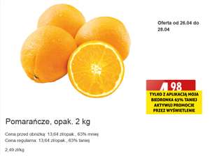 Pomarańcze 2 kg / opak. (2,49 zł/kg) @Biedronka